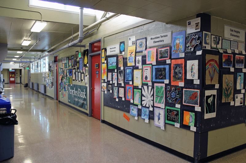 An exhibit of the winners of the 2019 student art exhibit